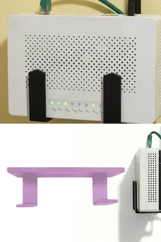 Kendinden Yapışkanlı Pembe Duvara Asılabilir Modem Adsl Wifi Router Saklama Duvara Montaj Kutusu Organizer Raf