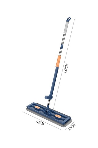 Sones 42cm Eller Serbest Ev Düz Paspas Mutfak Temizleme Tembel Zemin Temizleyici, Stil: Beyaz + 4 Mendil