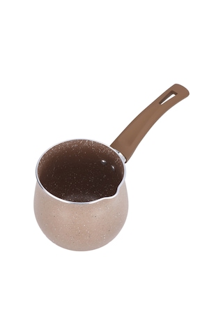 Xiyyadms 10cm Gıda Kalitesi Alüminyum Alloy Kahve Potu - Anti-yanık Tek Saplı, Kaynamaz Kaplama, Süt/çikolata/şurup Isıtma, Ev/restoran Kullanıma Uygun Kahverengi