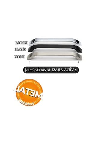 Modern Siyah Metal Mutfak Dolap Kulpları - 160 Mm Çekmece Kapak Kulbu 155 x 230 MM (Büyük Boy)