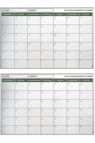 Büro Ev Ofis İçin 85x56cm Manyetik Yapışır Yazılır Aylık Takvim Plan Duvar Stickerı Diğer