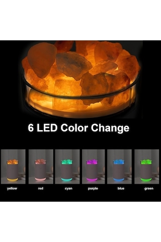 Novahub Renkli Usb Nemlendirici Ve Tuz Lambası - 260ml, 8 Saat Süreyle, Beyaz/pembe/mavi