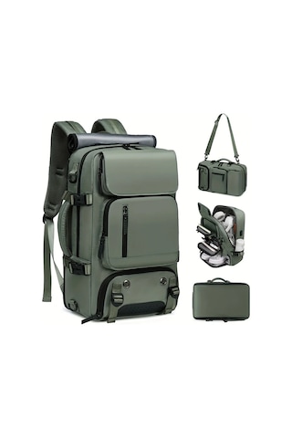 Honeybeeshop Küçük Boy Açık Gri Büyük Kapasiteli Usb Şarj Portlu Okul Seyahat Sırt Çantası