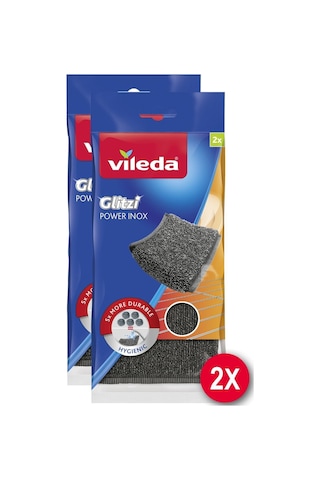 Vileda 2'Li Glitzi Power Inox 2'Li Paket
