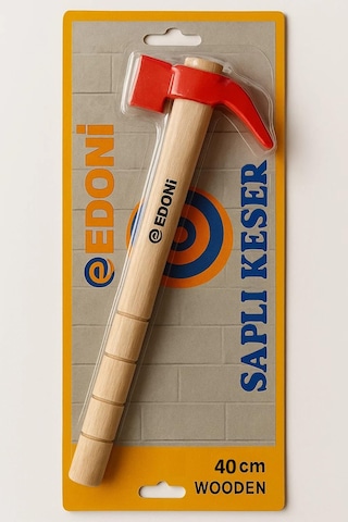 Eltos Edoni Saplı Keser, 40 Cm Ahşap Saplı, Kalın Uçlu, Döküm Başlıklı, Ergonomik Tasarımlı, Dayanıklı El Aleti, Marangozluk Ve İnşaat İçin Ekonomik Çözüm, Vakumlu Ambalaj