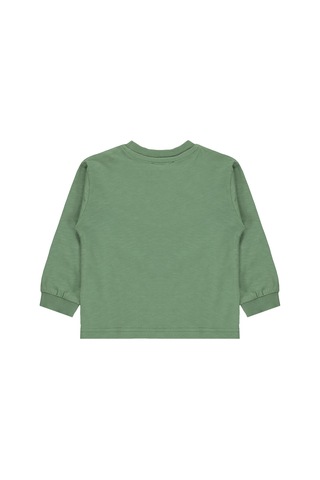 Silversun Kids Silversun Basic Etiket Armalı 2-7 Yaş Sweatshirt - Haki Koyu Haki