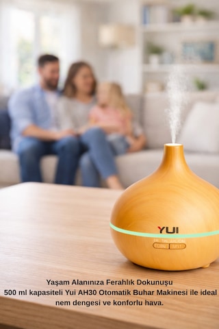 Ah30 Hava Nemlendirici Buhar Makinesi Ultrasonik Aroma Difüzör Oda Nemlendirici Işıklı