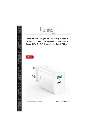 Premium Taşınabilir Güç Yedek Başlık Cihaz Aksesuarı Xo Ce29 20w Pd & Qc 4.0 Hızlı Şarj Cihazı
