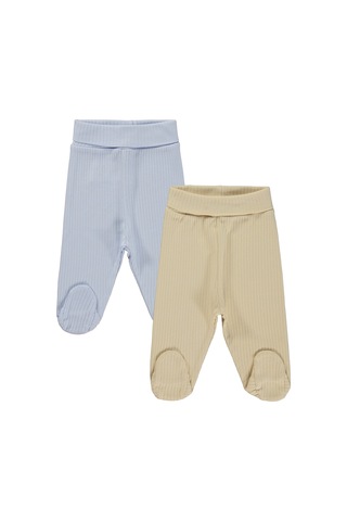 Minidamla Baby Minidamla Patikli Basic 2'li Set 3-9 Ay Tek Alt Bebe - Mavi