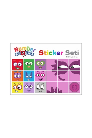 Number Blocks Matematik Eğitici Birim Küp Snapcubes /71-80 Sticker 18 Pcs