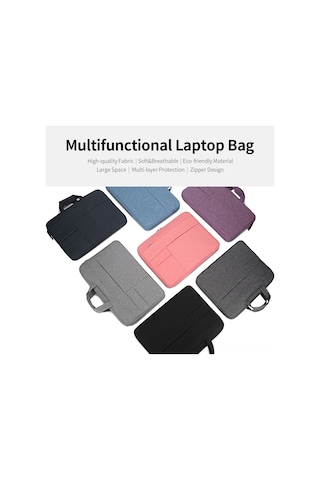 Neevoyu 15.6 İnç Pembe İş Laptop Çantası - Zıplayıcı Kapaklı, Yüngül Ve Şık Nylon İş Çantası Pembe