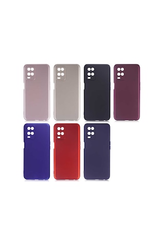 Noktaks - Oppo Uyumlu Oppo A54 4g - Kılıf Mat Renkli Esnek Premier Silikon Kapak - Kırmızı
