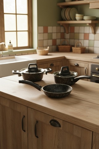 Bernardo Sakura 5 Parça Tencere Seti Gri Açık Gri