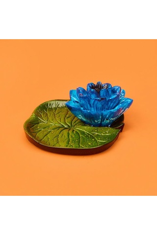 Evidea Deco Lotus Dekoratif Tabak - Mavi - 12 Cm