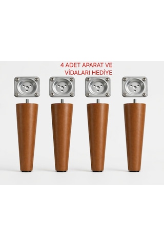 Turkıshrug Kıngdom 4'lü Ahşap Konik Ayak 20 Cmgürgen Koltuk Ayağı Baza Ayağı Tv Ünitesi Ayağı Mobilya Ayağı Koltuk Ayağı Kırmızı