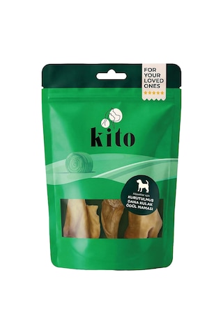 Kito Kurutulmuş Dana Kulak Çiğnemelik Köpek Ödül Maması%100 Doğal, Glutensiz, Organik 100 Gr Dog Treat