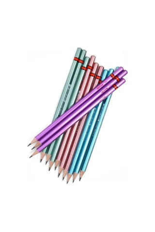 Rotring Metalik Kurşun Kalem 12 Li 1 Paket Siyah Renkli Kurşun Kalem 4 Renk Hb Kurşun Kalem Çok Renkli