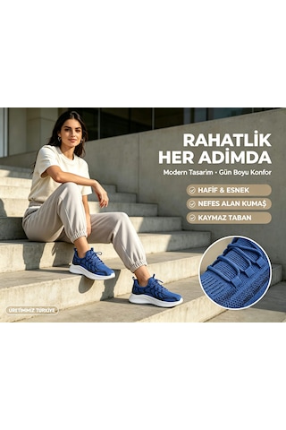 Leu Unısex Triko Spor Ayakkabı Lacivert