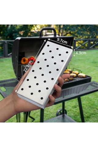 Aromawood Grill Mangal & Bbq Barbekü Aroma Talaşı Tütsüleme Kutusu Inox Grill Smoker Box