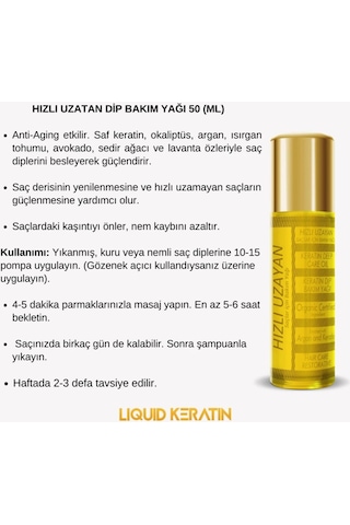 Hızlı Saç Uzatma Keratin Dip Bakım Yağı 50ml