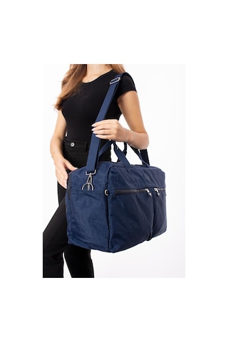Seyehat Spor Çantası Kabin Boy Valiz 45 35 Cm Omuz Ve Çapraz Askılı Hafif Klinkır Çanta Su İtici Lacivert