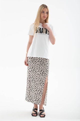 Fashion Friends Baskılı Pamuklu Beyaz Kadın T-shirt 25y0433k1 Beyaz