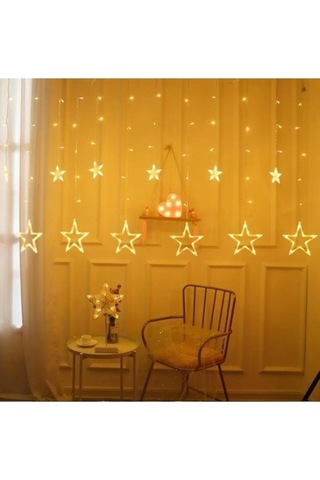 10 Yıldız Günışığı 3 Metre Animasyonlu Yılbaşı, Ramazan Bayramı Led Işıklandırma Fişli