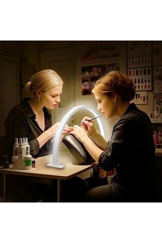 Fastbuy Dream011 Siyah Yarı Ay Tırnak Lambası - Usb Düğme Anahtarlı Alüminyum Soğuk Beyaz Işık Tırnak Sanatı Siyah