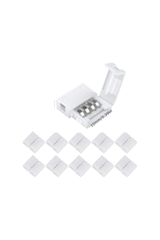 10 Adet 5050 4 Pin Rgb Şerit Led Ekleme Aparatı Lehimsiz Birleştirici