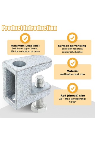 Işın Kelepçesi, 20 Pcs 3/8 '13/16' Çinko Kaplama Demir Güvenliği C-clamps 13/16 'kaynak/marangoz/bina/ev Montajı İçin Çene Açıklığı