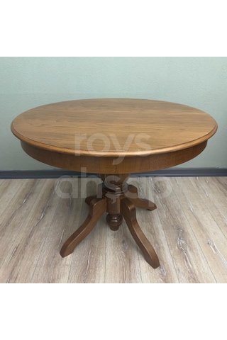 Roys Ahşap 100 Cm Açık Ceviz Yuvarlak Açılır Baba Ayak Masa