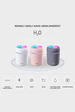 H2O Humidifier Led Işıklı Mini Oda Hava Nemlendirici Ve Taşınabilir Buhar Makinesi