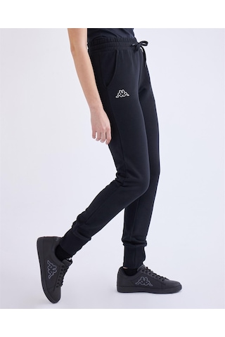 Kappa Logo Theek Slim Kadın Slim Fit Eşofman Altı Siyah