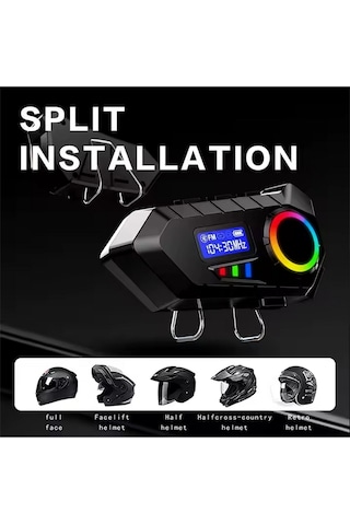 Y30 Kask Kulaklık Motosiklet Kulaklık Rgb Radyolu Intercom