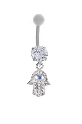 Kadın Tektaş Ve Göz Detay Fatma Eli Model Çelik Piercing