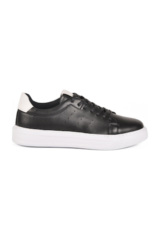 Siyah Beyaz Bağcıklı Hafif Erkek Sneaker 136 M Siyah-beyaz