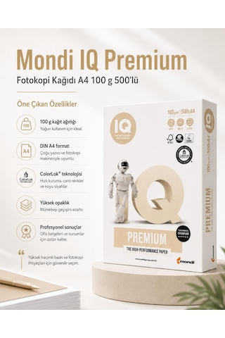 Mondi Iq Premium Fotokopi Kağıdı A4 100 G 500 Lü