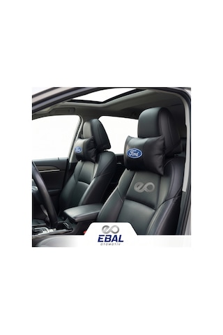 Ford Logolu Oto Koltuk Boyun Yastığı 2 Parça Tüm Modeller İçin Uygundur Siyah