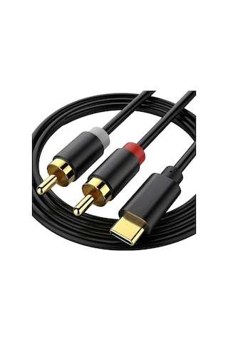 Powermaster Pm-29963 Usb Type-c Erkek To 2x Rca Erkek Stereo 2 Metre Ses Aktarım Kablosu