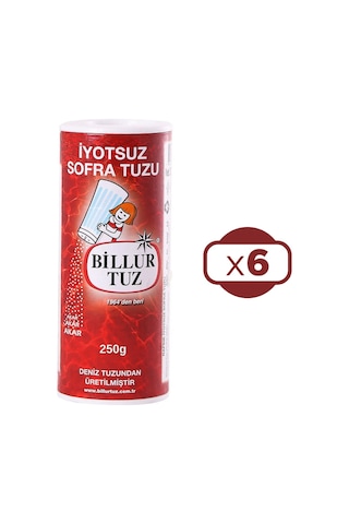 Billur Tuz İyotsuz Tuzluklu 6 x 250 G