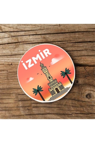 İzmir Tasarımlı 2 Li Mdf Bardak Altlığı Seti Çok Renkli