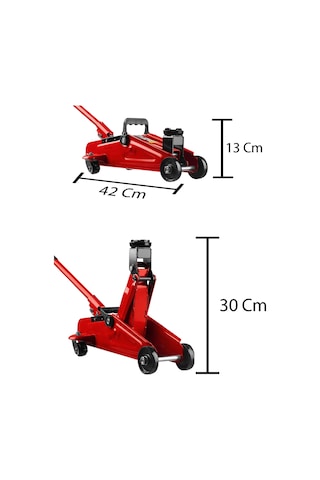 2 Ton Arabalı Tekerlekli Hidrolik Timsah Kriko Taşıma Çantalı 2 Y