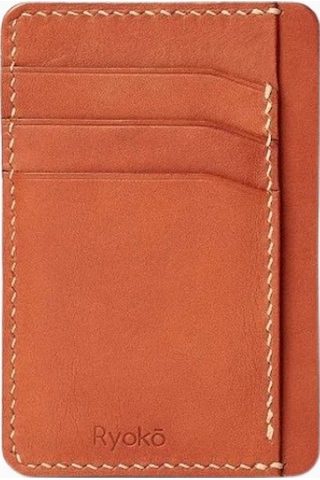 Ryoko Java Slim Wallet Tan Japon Deri Premium Unisex Cüzdan Kartlık Kahverengi