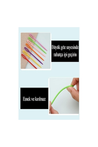 Çuvaldız Yün İğnesi Renkli Plastik 24 Cm 10 Adet Plastik Yün Örgü Örme Dikiş İğnesi Dokuma İğnesi Yün Dikme İğnesi