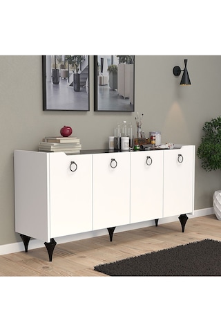 Umg Mobilya Titanyum Modern Konsol, Çok Amaçlı Dolap, Dresuar, Mutfak Dolabı, Kiler Dolabı, Tv Ünitesi Mermer Desen