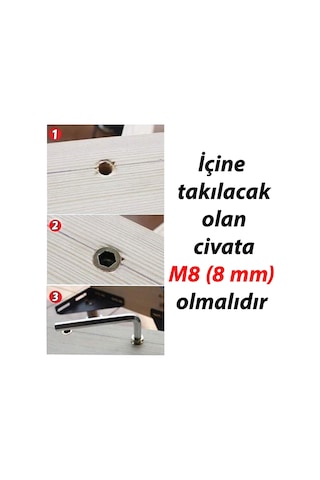 Metal Düz Dişli Dübel Ahşap Dübeli M8 10x15 Diş Çinko Mobilya Bağlantı Ünite Birleştirme 25 Adet