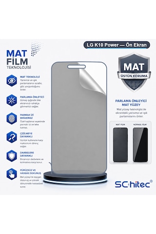 Schitec Lg K10 Power Uyumlu Ön Yüzey Mat Hidrojel Ekran Koruyucu