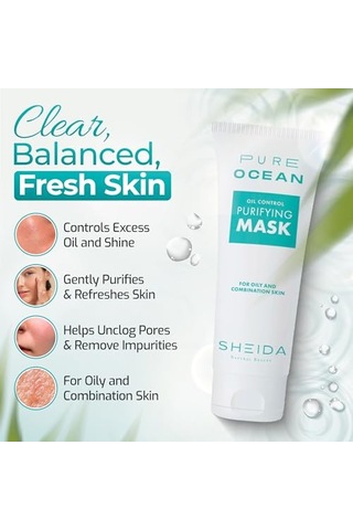 Sheida Pure Ocean Arıtım Maskesi Yağ Kontrol 75 Ml Yağlı Ve Karma Ciltler İçin
