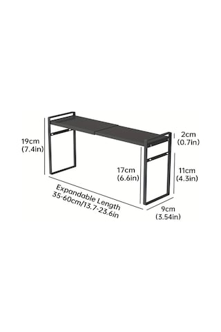 Trendooze 1 Adet Mutfak Penceresi Rafı Slim Metal Baharatlık Siyah Uzayabilir Gaojunshop01 Siyah