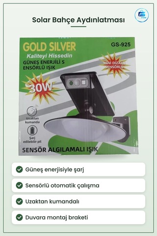 Güneş Enerjili Sensörlü Bahçe Aydınlatması Işık Solar Duvar Lamba